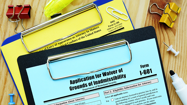 Form I-601 Application for Waiver of Grounds of Inadmissibility